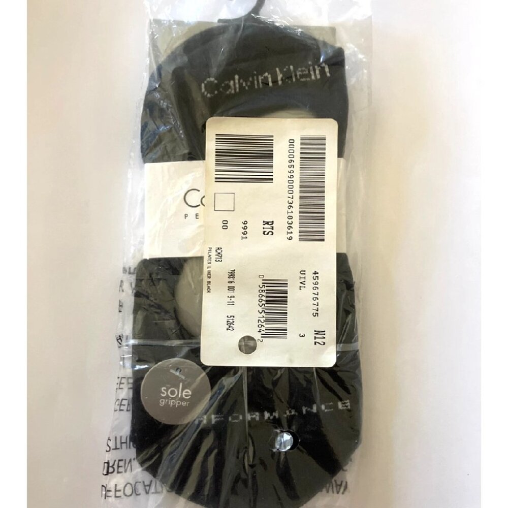 Calvin Klein Performance Pilates Liner Yoga Pilates Socks - New in Package Black